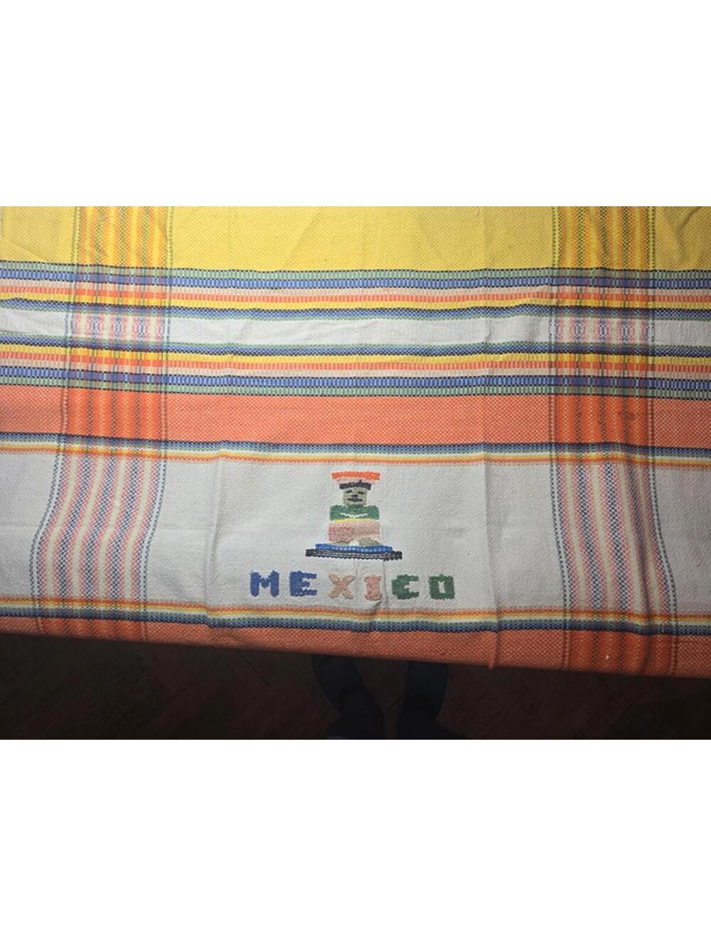 Vintage: Handmade Woven: Mexico: 4' Square: Tapestry